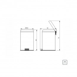 Lixeira com Pedal em Aço Inox com Acabamento Polido e Balde Interno 20 L - Tramontina